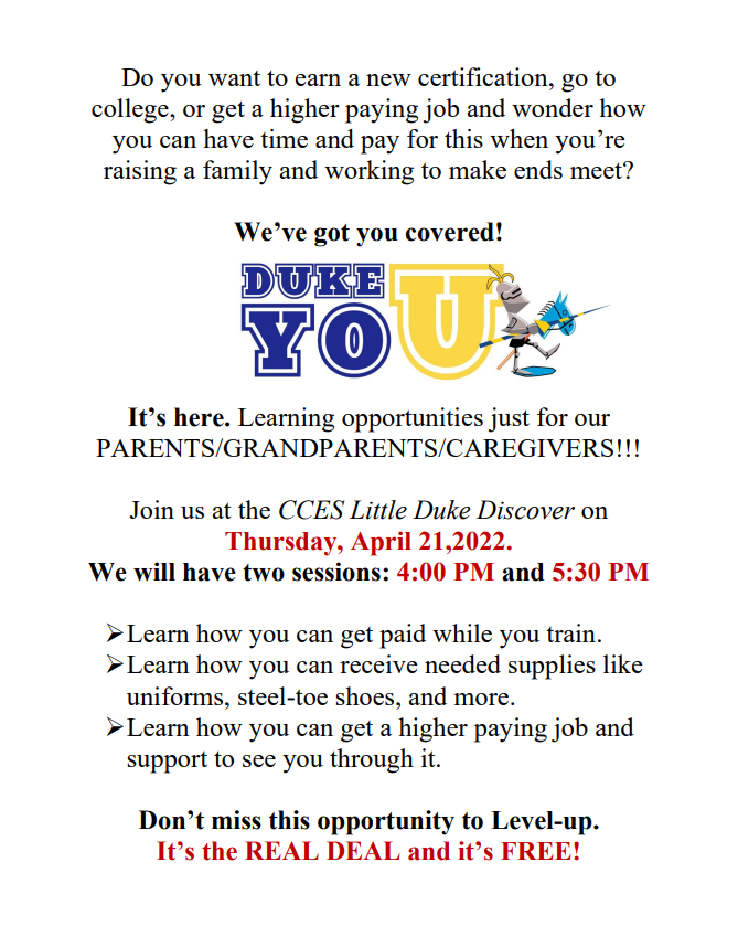 Duke U - Parent/Caregiver School