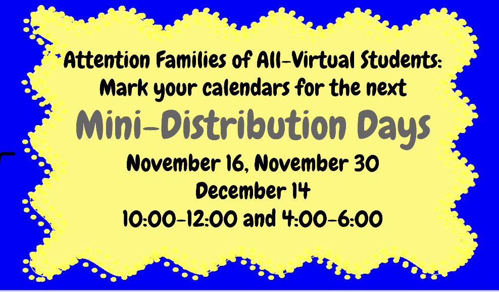 Mini distribution day schedule