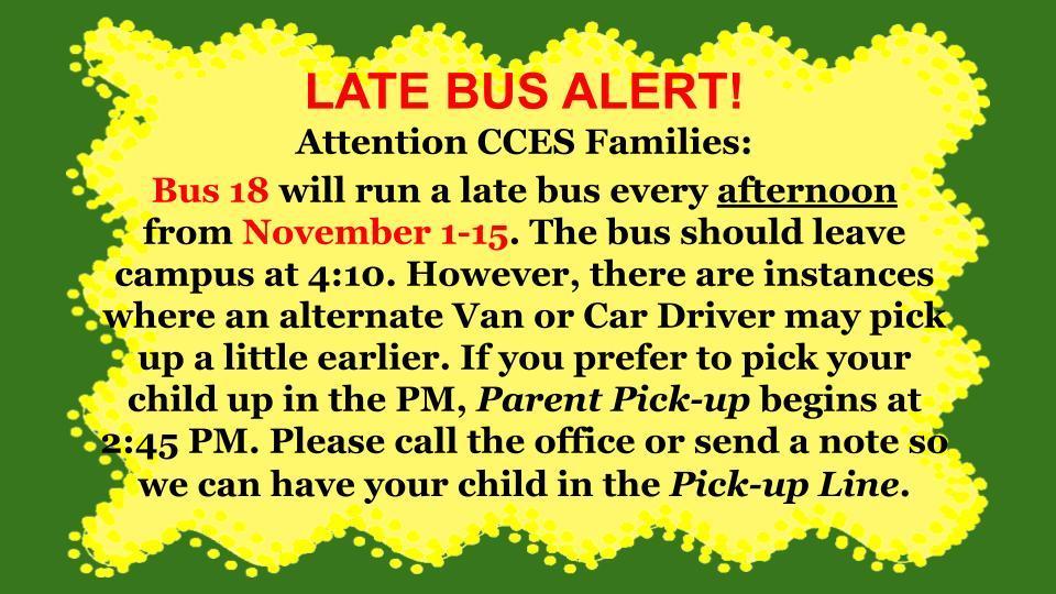 Bus 18 alert